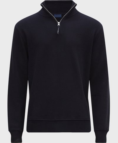 Gant Sweatshirts WAFFLE TEXTURE HALF ZIP 2026046 Blå
